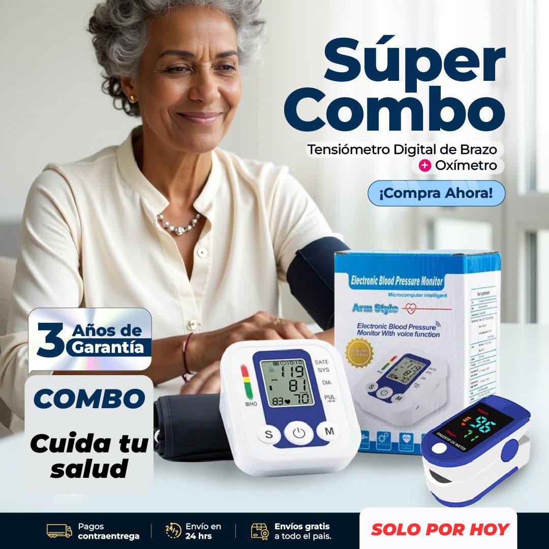 Tensiómetro Digital + Oxímetro de Pulso